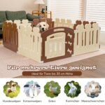 Daugiafunkcis 8 panelių aptvaras šunims ir kitiems smulkiems gyvūnams (Smėlio)