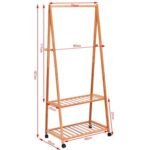 Bambusinis rūbų stovas su ratukais (Medžio)