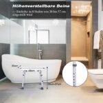 Stabili dušo kėdė su reguliuojamu aukščiu ir rankenomis (Balta)