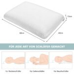 Ergonomiška atstatomojo putplasčio pagalvė 60x40x13 cm (Balta)