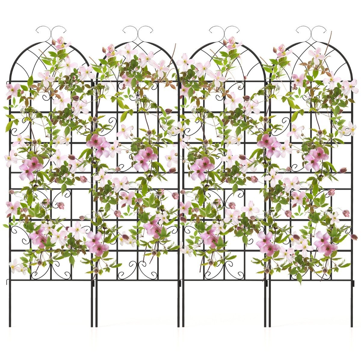 rankgitter-gartenzaun-gt4137bk-1_2_ Dekoratyvinis metalinis sodo tinklas 4 vnt. rinkinys 180 x 50 cm (Juoda)