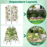 Dekoratyvinis metalinis sodo tinklas 4 vnt. rinkinys 180 x 50 cm (Juoda)