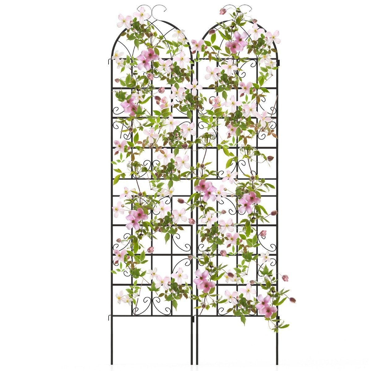 rankgitter-gartenzaun-gt4141bk_9_ Metalinės laipiojančių augalų atramos 2 vnt. 220x50 cm (Juoda)