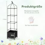 Vertikalus daržo augintojas su savaime laistymo sistema ir ratukais (Juoda)