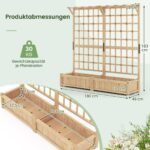 Gėlių dėžė su atrama ir stogeliu iš eglės medienos (Natūrali)