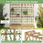 Gėlių dėžė su atrama ir stogeliu iš eglės medienos (Natūrali)