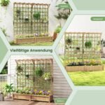 Gėlių dėžė su atrama ir stogeliu iš eglės medienos (Natūrali)