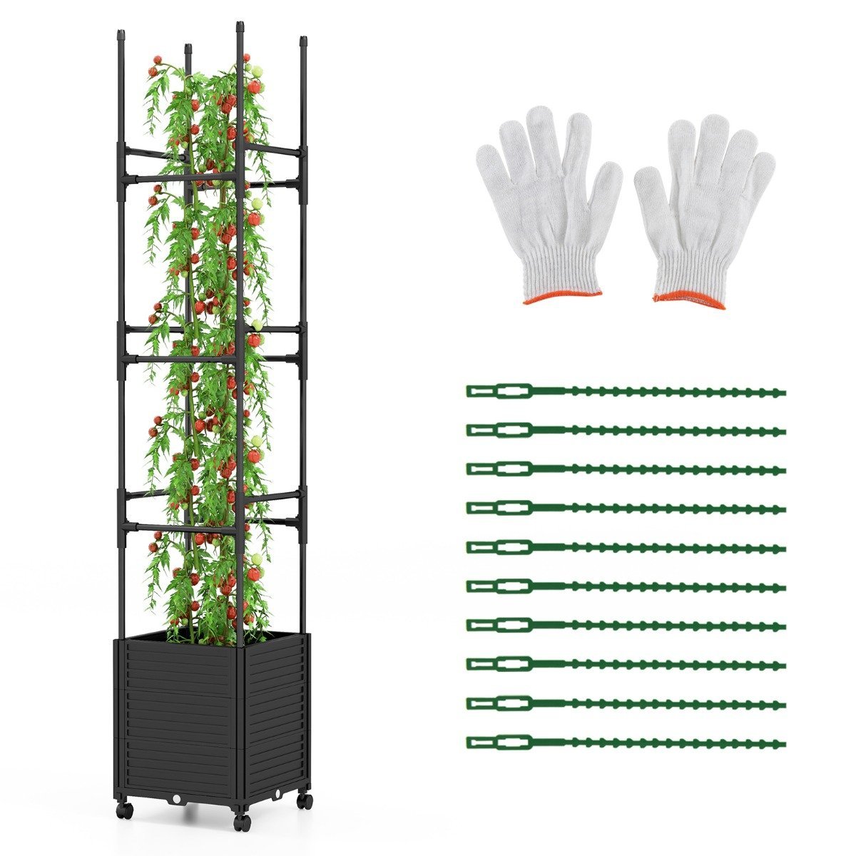 rankhilfe-mit-blumenkasten-gt4166bk-1_1_ Gėlių vazonas su atramine sienele ir ratukais reguliuojamas (Juoda)