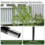 Reguliuojamo pločio A formos augalų atrama su tinkleliu (Juoda)