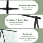 Reguliuojamo pločio A formos augalų atrama su tinkleliu (Juoda)