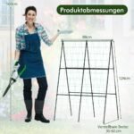 Reguliuojamo pločio A formos augalų atrama su tinkleliu (Juoda)