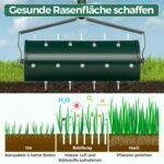 Rankinis vejos aeratorius su metaliniais dygliais 44 cm (Žalia)