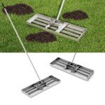 Niveliuojamasis grėblys ergonomiška rankena (Sidabrinė)