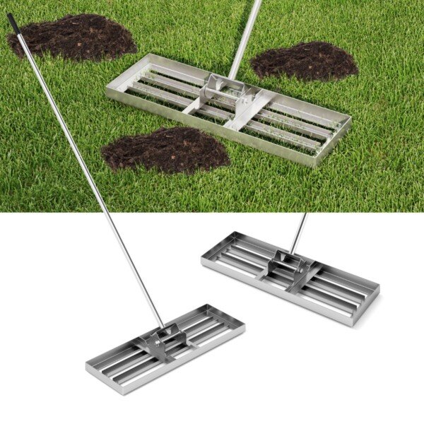 Niveliuojamasis grėblys ergonomiška rankena (Sidabrinė)