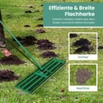 Žemės niveliavimo grėblys su 170 cm ergonomiška rankena (Žalia)