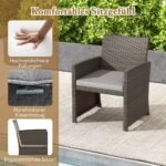 Lauko baldų komplektas iš PE rotango 5 dalys (Pilka)