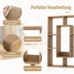 Geometrinė atvirų lentynų spinta septyniais skyriais (Natūrali)