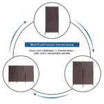 3 panelių pertvara su tvirtais vyriais ir plienine baze (Kavos)