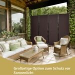 Nešiojamas 4 panelių pertvarų komplektas su plieniniu rėmu 173 cm aukščio (Ruda)