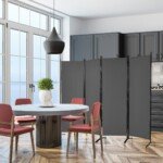 Sulankstomas kambario pertvarų komplektas 173 cm aukščio su plieniniu rėmu (Pilka)