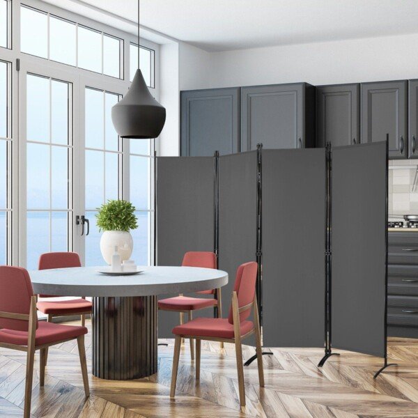 Sulankstomas kambario pertvarų komplektas 173 cm aukščio su plieniniu rėmu (Pilka)