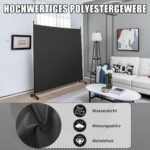 Nešiojamas pertvarų rinkinys privatumui su ratukais (Juoda)