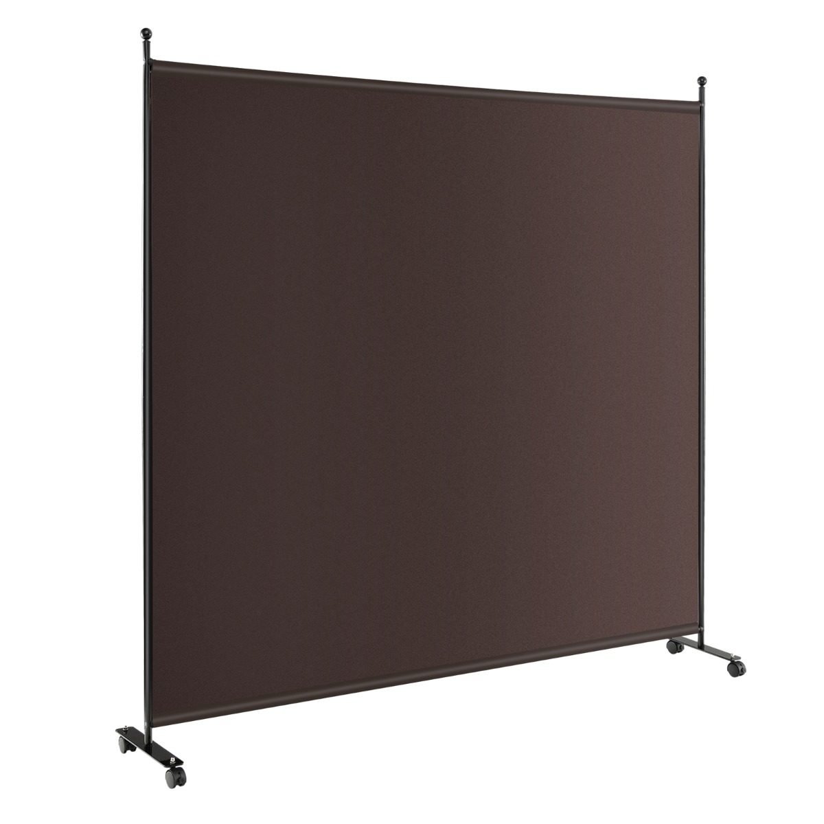 raumteiler-jv10722cf_5__1 Sulankstomas pertvarų skydas su ratukais 184x30x184 cm (Ruda)