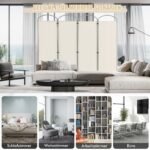 Sulankstomos keturių sekcijų kambario pertvaros 221 x 188 cm (Balta)