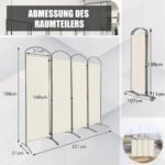 Sulankstomos keturių sekcijų kambario pertvaros 221 x 188 cm (Balta)