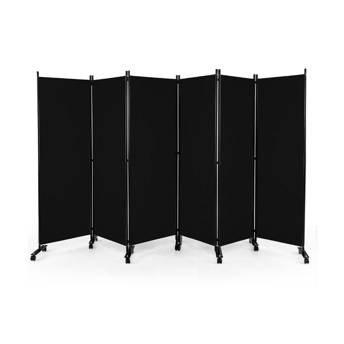 raumteiler-sichtschutz-jv10725bk_2_ Sulankstoma 6 dalių kambario pertvara su ratukais 172 cm (Juoda)