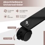 Sulankstoma 6 dalių kambario pertvara su ratukais 172 cm (Juoda)