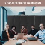 Sulankstomas 6 dalių pertvarų komplektas su ratukais 172 cm aukščio (Pilka)