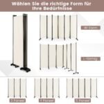 6 dalių sulankstoma patalpų pertvara su ratukais 172 cm (Smėlio)