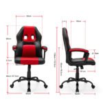 Ergonomiška biuro ir žaidimų kėdė su reguliuojamu aukščiu (Raudona)