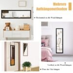 Stačiakampis viso kūno veidrodis su kabliu (Juoda)