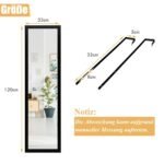 Stačiakampis viso kūno veidrodis su kabliu (Juoda)