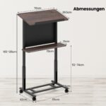 Reguliuojamo aukščio pakreipiama plokštuma pasižymintis mobilus stovimo darbo stalas (Riešuto)