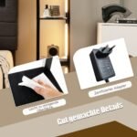 Moderni stalinė lempa su keturiomis lentynomis (Juoda)