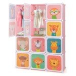 Vaikiška spinta su 12 skyrių ir 2 pakabomis (Rožinė)