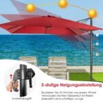 Sodo skėtis 3 reguliuojamos pozicijos 300x300x273 cm (Vyšninė)