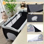 Daugiafunkcė kelioninė lovelė-maniežas su supamąja funkcija (Juoda)