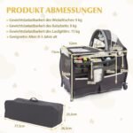 Universalus 4-in-1 vaikiškas kelioninis lovelis-transformeris su čiužiniu (Pilka)