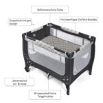 Daugiafunkcis kelioninis vaikiškas lovytės aptvarėlis 125 x 65 x 76 cm (Pilka)