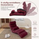 Sulankstoma grindų kėdė su reguliuojama atlošo atrama (Raudona)