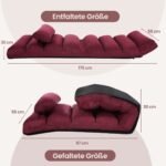 Sulankstoma grindų kėdė su reguliuojama atlošo atrama (Raudona)