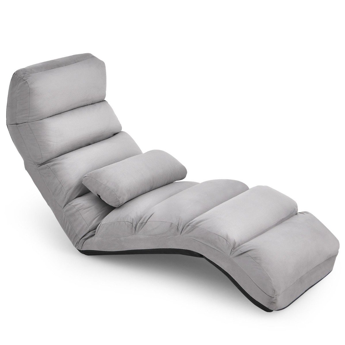 relaxliege-hw53981gr_1__1 Reguliuojamas sulankstomas krėslas su atlošu 175x55x20 cm (Pilka)