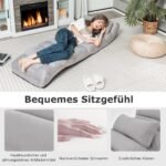 Reguliuojamas sulankstomas krėslas su atlošu 175x55x20 cm (Pilka)