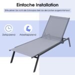 Reguliuojamas lauko gultas su greitai džiūstančiu audiniu (Pilka)