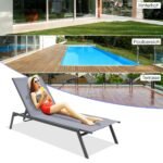 Reguliuojamas lauko gultas su greitai džiūstančiu audiniu (Pilka)