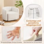 Sukamas fotelis su plačia sėdyne ir 360° metaliniu pagrindu 83 x 70 x 65 cm (Balta)